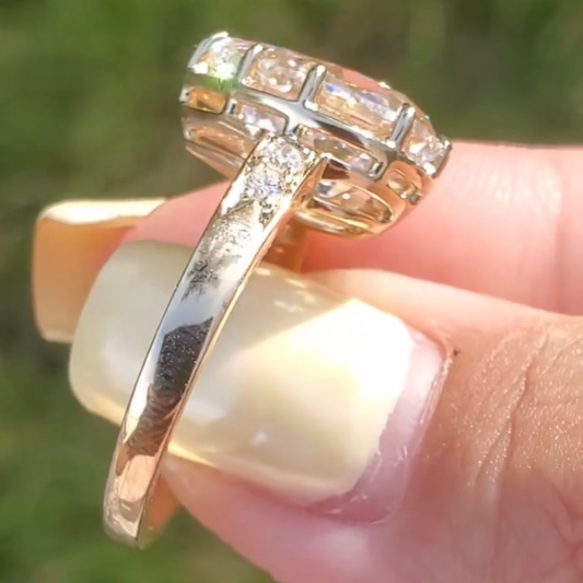Pear Cut Lab Diamond Pave Ring with Vintage Brilliance - view 3