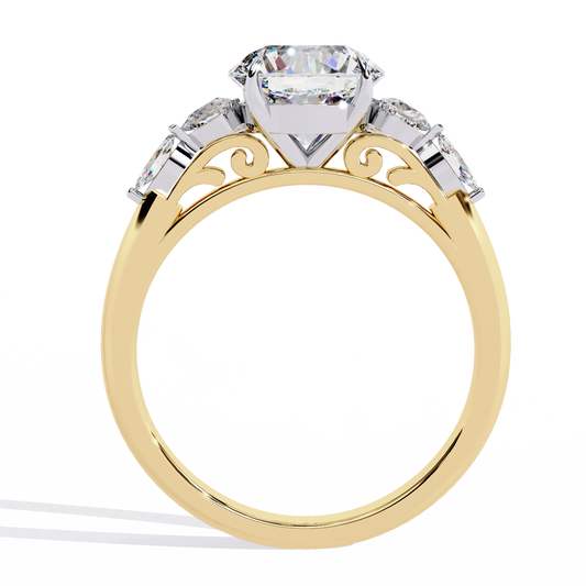 3.47 CT Round Cut Halo Engagement Ring Sparkling Lab Grown Diamond Bridal Jewelry Gift Elegance Timeless Design