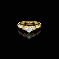 1.00 CT Elegant Moissanite Round Diamond with Side Accents Premium Everyday Statement Ring