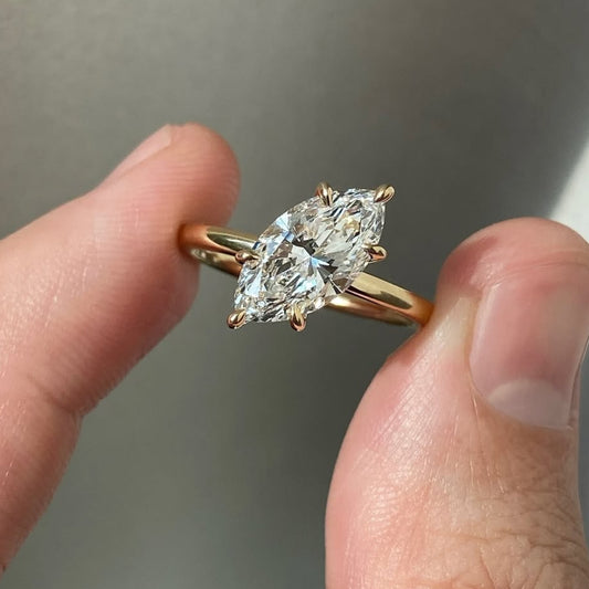 2.80 TCW Stunning Marquise Cut Moissanite Diamond Solitaire Engagement Ring