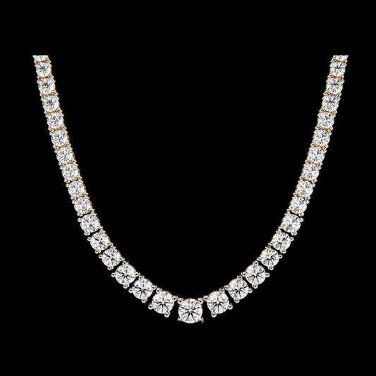 17.54 TCW Premium Exquisite Tennis Necklace Adorned with Brilliant Round Cut Moissanite Diamonds