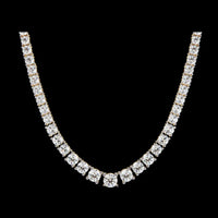17.54 TCW Premium Exquisite Tennis Necklace Adorned with Brilliant Round Cut Moissanite Diamonds