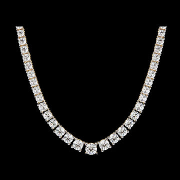 17.54 TCW Premium Exquisite Tennis Necklace Adorned with Brilliant Round Cut Moissanite Diamonds