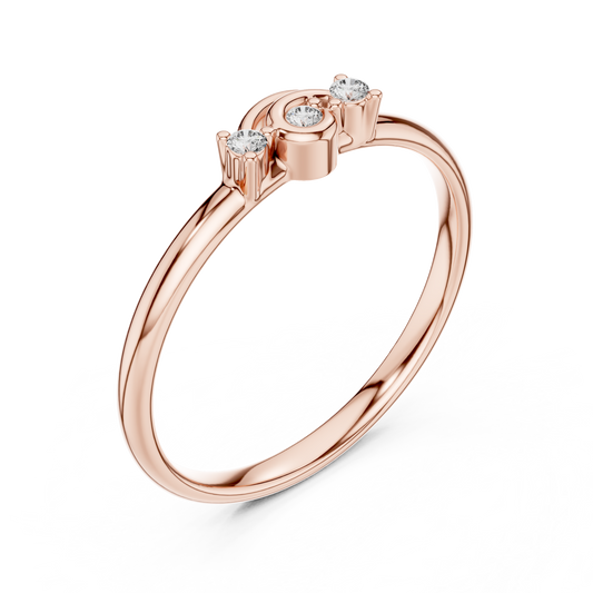 Round Brilliant Triple Loop Lab Diamond Engagement And Wedding Ring - view 4