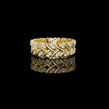 0.60 TCW Brilliant Weavy Lab Grown Round Cut Diamond Band with Sculpted