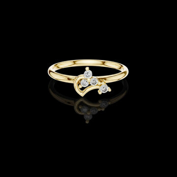 0.63 TCW Classy Moissanite Round Cut Diamond Ring For Calm Eyes