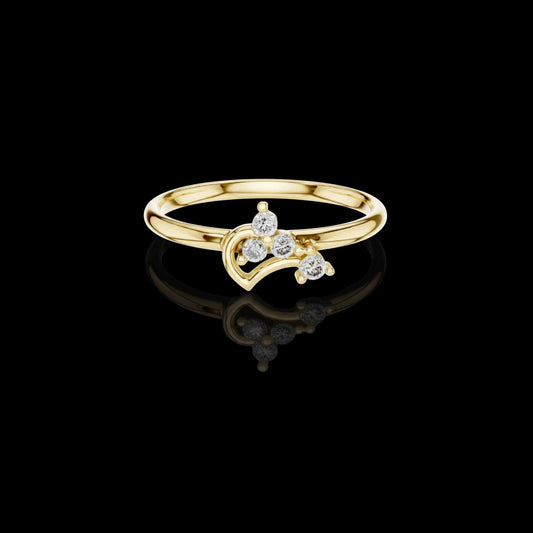 0.063 TCW Classy Moissanite Round Cut Diamond Ring For Calm Eyes