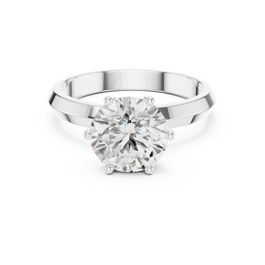 Round Cut Lab Diamond Solitaire Engagement Ring - view 3