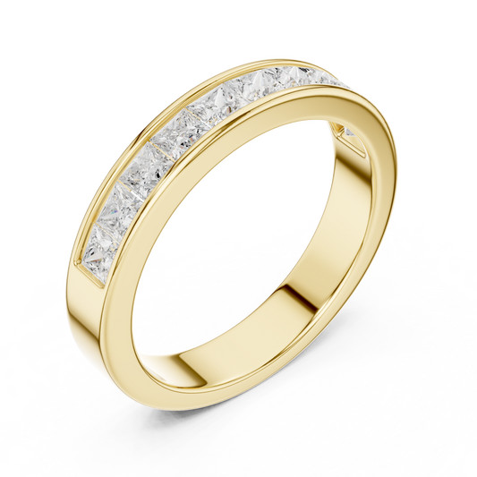 Princess Cut Channel Set Lab Diamond Band - view 4