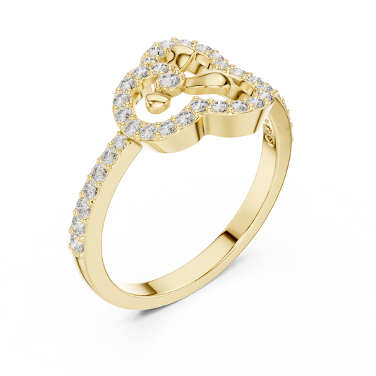 Clover Floral Moissanite Ring With Pave Band - view 2