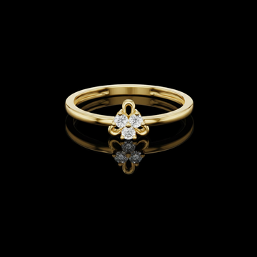 0.06 TCW Timeless Clover Ring with Brilliant Round Moissanite Diamond Trio