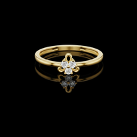 0.30 TCW Timeless Clover Ring with Brilliant Round Moissanite Diamond Trio