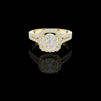 1.50 TCW Luxurious Halo Moissanite Ring Featuring a Radiant Round Diamond Cluster