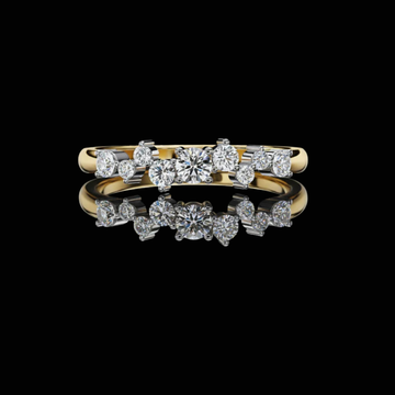 1.00 TCW Cluster Round Cut Moissanite Diamond Band Elegant Stacking Anniversary Gift for Her