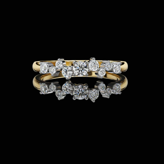 1.00 TCW Cluster Round Cut Moissanite Diamond Band Elegant Stacking Anniversary Gift for Her