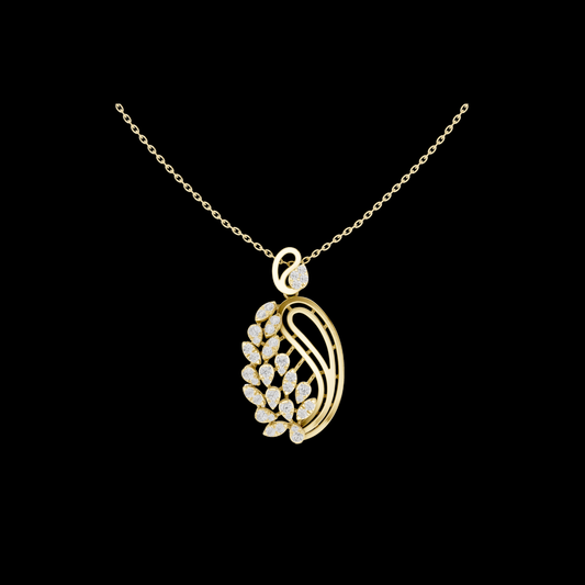 1.05 TCW Sparkling Lab Grown Diamond Floral Leaf Designer Pendant Nature Inspired Luxury Jewelry For Her