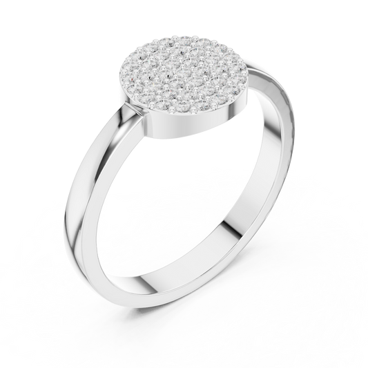 Round Pave Diamond Statement Lab Diamond Ring - view 4