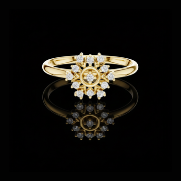 0.50 TCW Sunburst Floral Moissanite Diamond Cluster Ring Vintage Inspired Statement Ring For Her