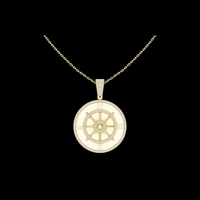 1.41 TCW Classic Moissanite Diamond Compass Wheel Luxury Navigation Symbol Pendant Fine Jewelry