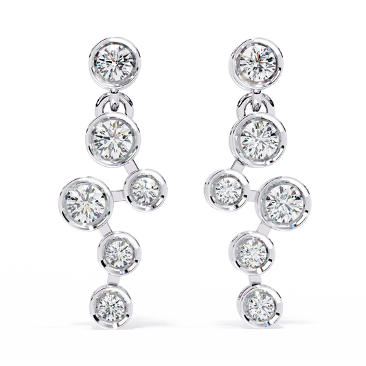 Multi Round Bezel Drop Earrings - view 3