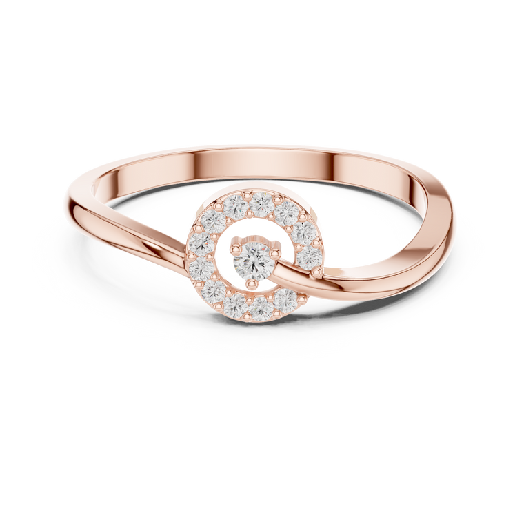 Open Circle Halo Round Moissanite Engagement Ring - view 2
