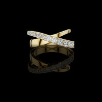 2.00 TCW Luxury Brilliant Round Cut Lab Grown Diamond Crossover Modern Eternity Statement Criss Cross Ring For Her