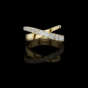 2.00 TCW Luxury Brilliant Round Cut Lab Grown Diamond Crossover Modern Eternity Statement Criss Cross Ring For Her
