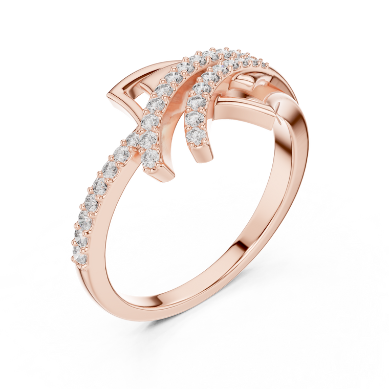 Crossover Pave Setting Moissanite Engagement Ring - view 2