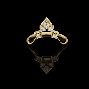 0.045 CT Royal Arc Radian Handcrafted Ring Adorned with Brilliant Moissanite Diamonds