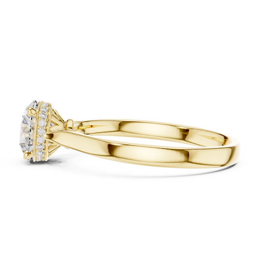 Delicate Round Cut Lab Diamond Solitaire Engagement Ring