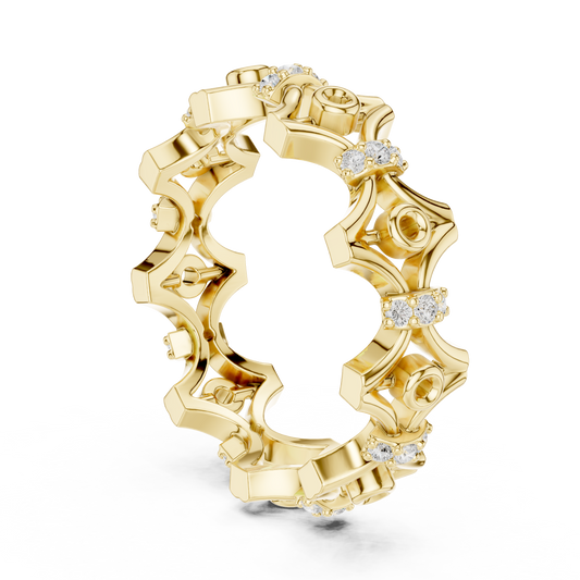 Openwork Crown Lab Diamond Eternity Band - view 2