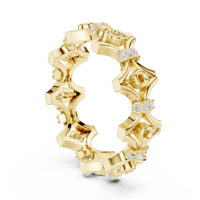Openwork Crown Lab Diamond Eternity Band - view 2