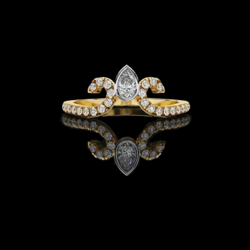 1.00 CT Affordable Vintage Pear Cut Lab Grown Diamond Crown Ring By Ivevar For Soft Truth