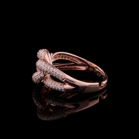 Pave Lab Diamond Chain Link Statement Ring - view 3