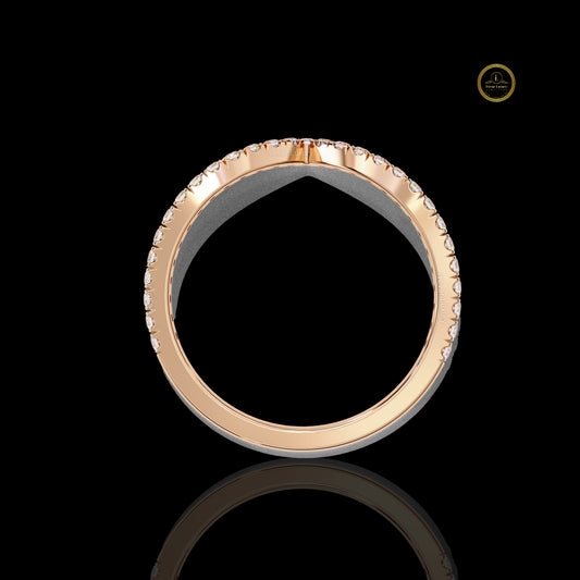 Chevron Brilliant Round Lab Diamond Wedding Eternity Band - view 4