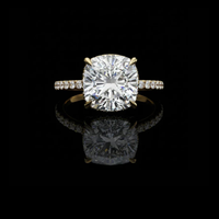 3.50 CT Ultimate Cushion Cut Lab Grown Diamond Engagement Ring in Gold Band For Party