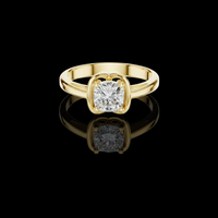 2.50 TCW Timeless Cushion Cut Moissanite Diamond Solitaire Ring with unique Bezel Setting