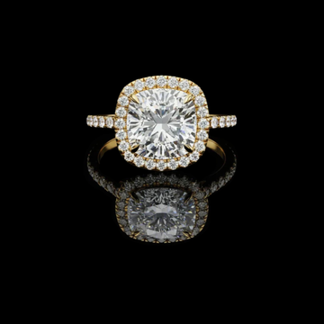 2.00 CT Bright Cushion Cut Lab Grown Diamond Engagement Ring with Soft Halo Design For Quiet Days