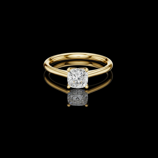 0.86 TCW Featuring a Brilliant Cushion Cut Lab Grown Diamond in a Minimalist Solitaire Setting
