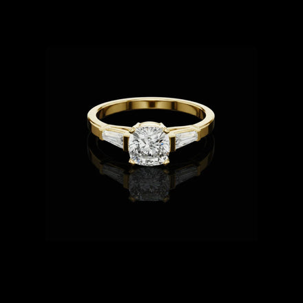 Cushion Cut Moissanite Three Stone Engagement Ring For Her