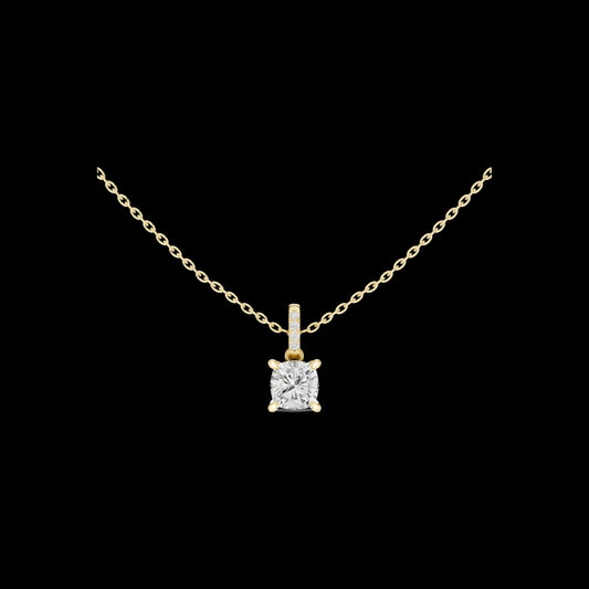1.50 CT Classic Lab Grown Cushion Cut Diamond Solitaire Pendant Brilliance with Modern Elegance