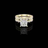 3.00 CT Luxurious Cushion Cut Moissanite Diamond Bridal Ring Set with Diamond Accents