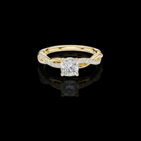 2 CT Cushion Cut Moissanite Diamond Twist Band Braided Shank Engagement Ring Pave Style Jewelry