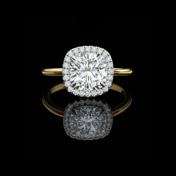 2.00 CT Cushion Cut Moissanite Diamond Halo Ring with Romantic Glow For Soft Tomorrow