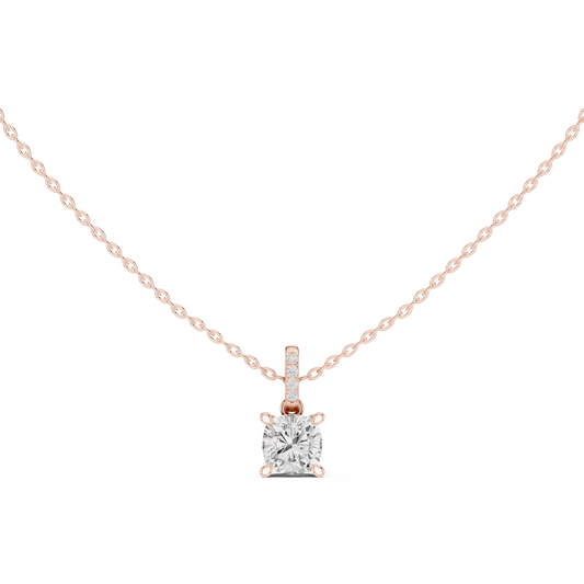 Cushion Cut Solitaire Pendant - view 2