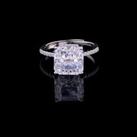 2.50 CT Brilliant Moissanite Cushion Cut Diamond Engagement Ring with Pave Band