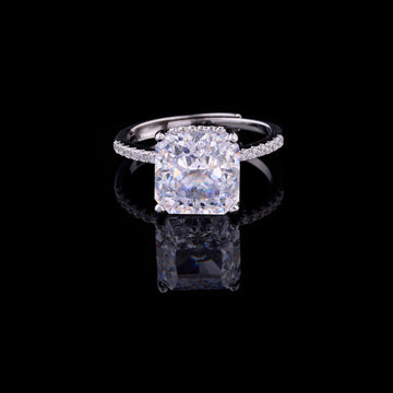 2.50 CT Brilliant Lab Grown Cushion Cut Diamond Engagement Ring with Pave Band