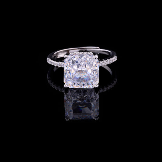 2.50 CT Brilliant Lab Grown Cushion Cut Diamond Engagement Ring with Pave Band