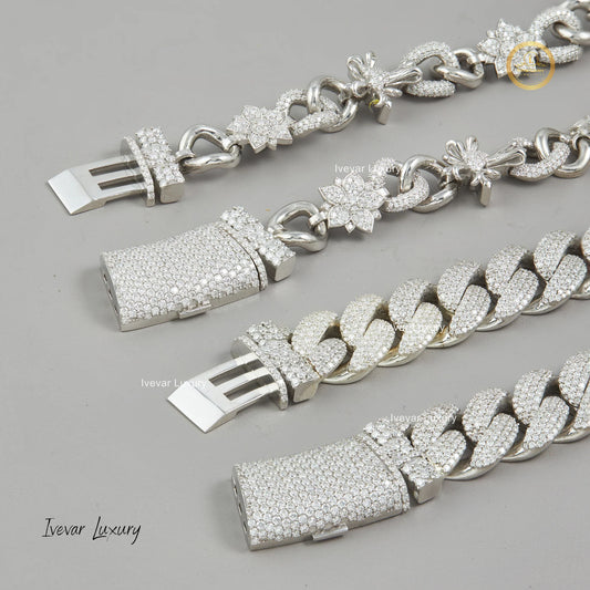 Custom Natural Diamond Cuban Chain for Men by Ivevar