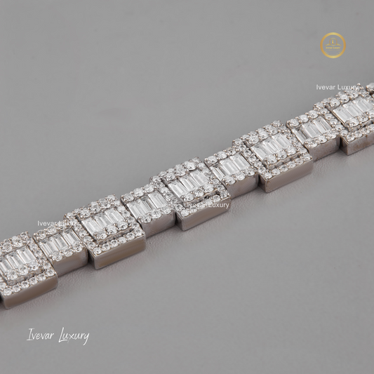 Custom Moissanite Diamond Infinity Link Bracelet by Ivevar